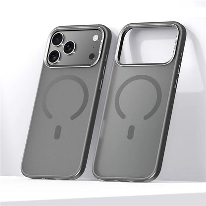 Luxury Alloy Lens Frame Matte Magsafe Case for Iphone 17 Air 17Pro 17Pro Max Translucent Hybrid Magnetic Shockproof Hard Cover